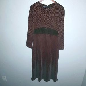 LNY Lennie 16 Gwennevere  Cappuccino Dot Dress Plus